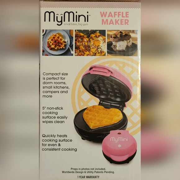 NIB MyMini Heart Waffle Maker - Picture 3 of 5